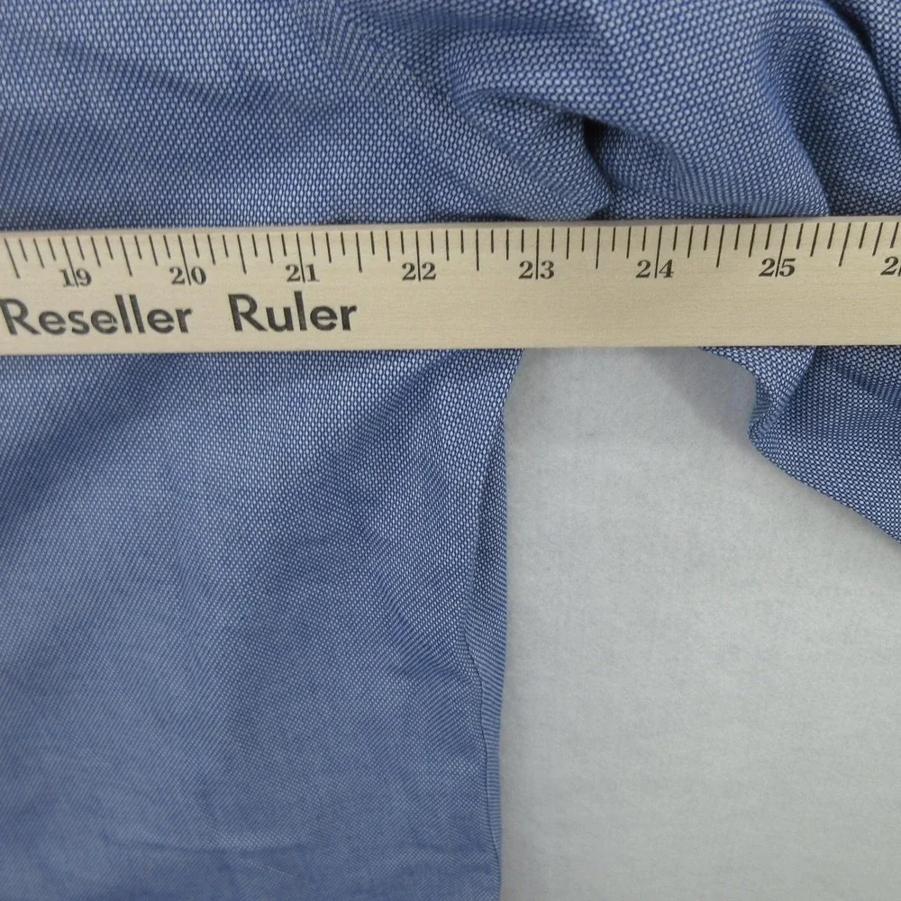 Banana Republic Shirt Mens Large Blue Grant Fit Non-Iron Stretch Dress 16-16.5